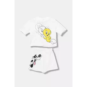 United Colors of Benetton set de pijama de bumbac pentru copii culoarea alb, cu imprimeu, 30960P08S imagine