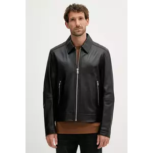 BOSS geacă de piele culoarea negru, de tranziție, 50543214 imagine