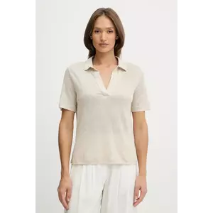 United Colors of Benetton polo din in culoarea bej, 37UJD300Y imagine