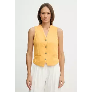 United Colors of Benetton vestă culoarea galben, un singur rand de nasturi, 2LEDDJ00G imagine