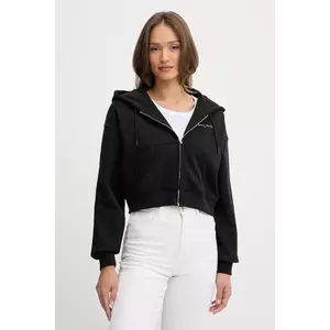 Tommy Jeans bluză culoarea negru, cu glugă, uni, DW0DW21163 imagine