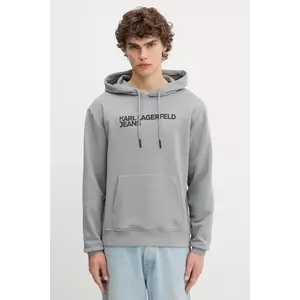 Karl Lagerfeld Jeans bluză culoarea negru, cu glugă, cu imprimeu, A2M20049 imagine