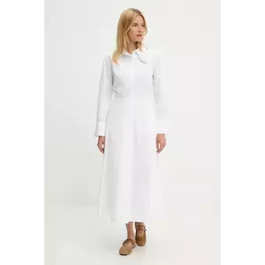 Answear Lab rochie din bumbac culoarea rosu, midi, evazati imagine