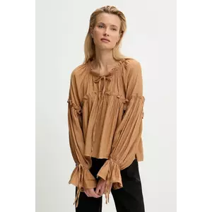 Answear Lab bluza culoarea bej, neted imagine