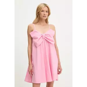 Answear Lab rochie din bumbac culoarea roz, mini, evazati imagine