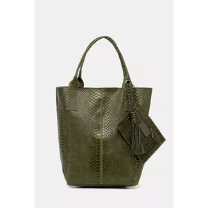 Answear Lab poseta de piele culoarea verde imagine