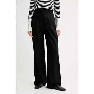 Marc O'Polo pantaloni culoarea negru, lat, high waist, 506034110105 imagine