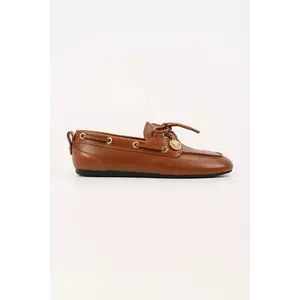 Karl Lagerfeld mocasini de piele MARLEE culoarea maro, cu toc plat, KL41325 imagine