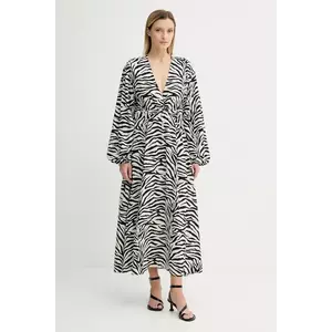 Gestuz rochie culoarea negru, maxi, evazați, 10910422 imagine