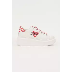 Karl Lagerfeld sneakers din piele ANAKAPRI culoarea alb, KL63518V imagine