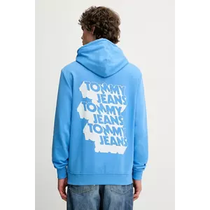 Tommy Jeans hanorac de bumbac cu glugă, cu imprimeu, DM0DM21625 imagine