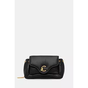 Coccinelle poșetă de piele COCCINELLE C-ME FLUFFY culoarea negru, E1.SUE.12.01.01 imagine