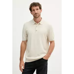 BOSS tricou polo culoarea bej, uni, 50543148 imagine