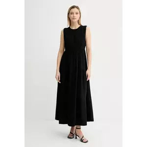 Gestuz rochie culoarea negru, maxi, evazați, 10910441 imagine