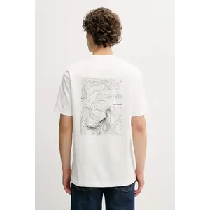 Marc O'Polo tricou din bumbac culoarea bej, cu imprimeu, 526206451158 imagine