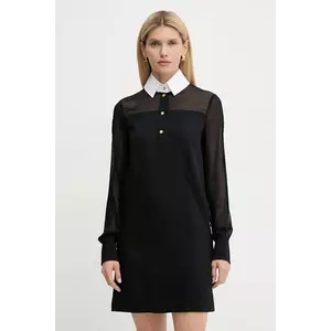Karl Lagerfeld rochie culoarea negru, mini, drept, A3W13020 imagine