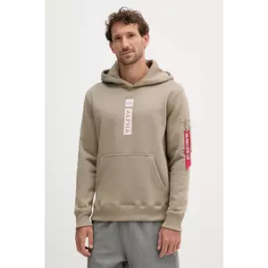 Alpha Industries bluză culoarea verde, cu glugă, cu imprimeu, 146338.679 imagine