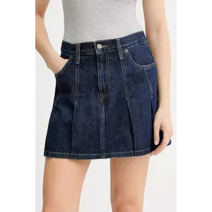 Levi's fustă jeans culoarea bleumarin, mini, evazați, 001VO imagine