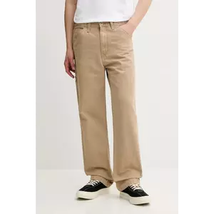 Levi's pantaloni de bumbac 568 LOOSE STRT CARPENTER culoarea bej, drept 55849.0067 imagine