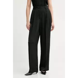 MICHAEL Michael Kors pantaloni culoarea negru, drept, high waist, MT530VRAYJ imagine