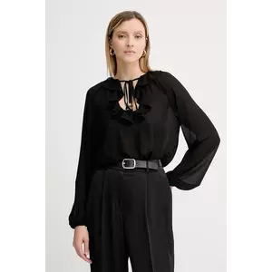 MICHAEL Michael Kors bluză culoarea negru, uni, MT541DQ7R3 imagine