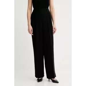 MICHAEL Michael Kors pantaloni culoarea negru, lat, high waist, MR530RCENX imagine