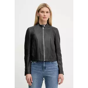 BOSS Orange geacă de piele culoarea negru, de tranziție, 50545625 imagine