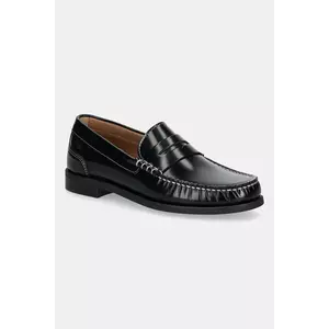 BOSS mocasini de piele Lycia culoarea negru, cu toc plat, 50548570 imagine