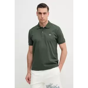 Lacoste polo de bumbac culoarea verde, neted imagine