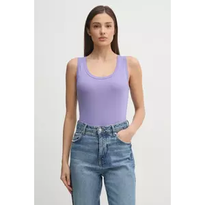 United Colors of Benetton top din bumbac culoarea violet, 3GA2DH010 imagine