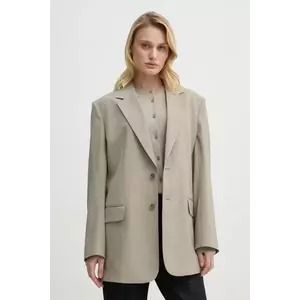 Filippa K geaca de lana culoarea gri, un singur rand de nasturi, neted, 29585 imagine