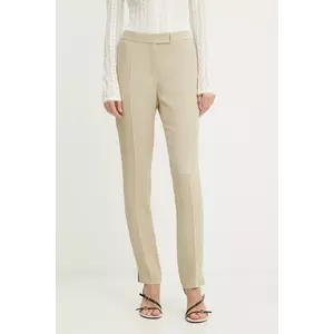 BOSS pantaloni culoarea bej, mulata, high waist, 50541990 imagine