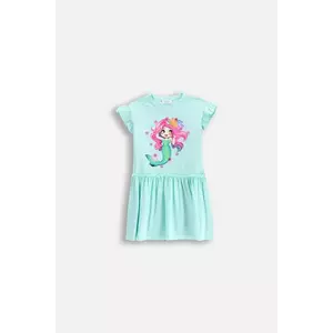 Coccodrillo rochie culoarea turcoaz, mini, drept, INSIDE OCEAN GIRL KIDS imagine