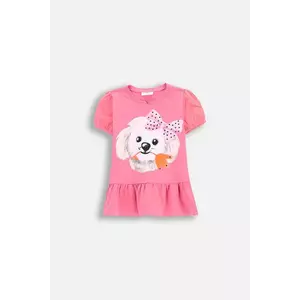 Coccodrillo tricou culoarea roz, FLOWER PARADISE GIRL KIDS imagine