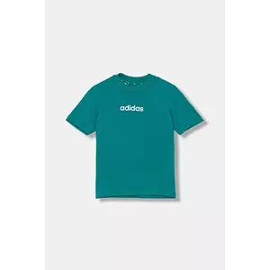 adidas tricou de bumbac pentru copii culoarea turcoaz, cu imprimeu, JV7541 imagine