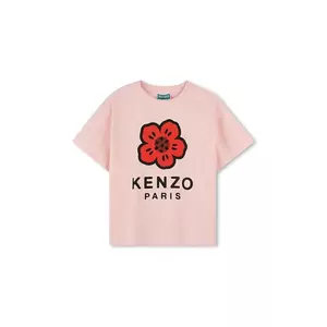 Kenzo Kids tricou de bumbac pentru copii culoarea portocaliu, cu imprimeu, K61058 imagine