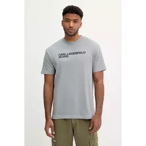 Karl Lagerfeld Jeans tricou din bumbac culoarea verde, cu imprimeu, A1M17002 imagine