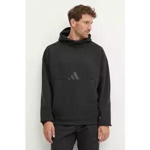 adidas bluza Z.N.E. barbati, culoarea negru, cu glugă, cu imprimeu, JE7537 imagine