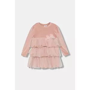 Jamiks rochie fete ADEL culoarea roz, mini, evazați, JZI224 imagine