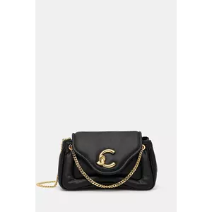 Coccinelle poșetă de piele COCCINELLE C-ME FLUFFY culoarea negru, E1.SUE.12.02.01 imagine