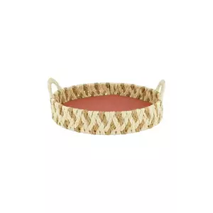 tavă decorativă 28 x 28 x 10 cm culoarea bej imagine