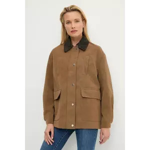 Answear.LAB geaca culoarea maro, de tranzitie, oversize imagine