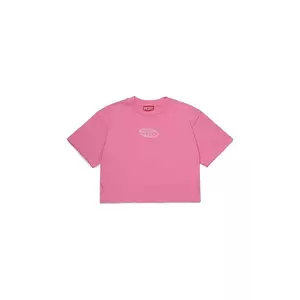 Diesel tricou de bumbac pentru copii TIXAN T-SHIRT culoarea roz, J02428 imagine