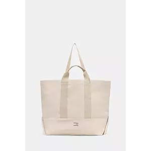 Tommy Jeans geantă de bumbac culoarea bej, AW0AW17542 imagine