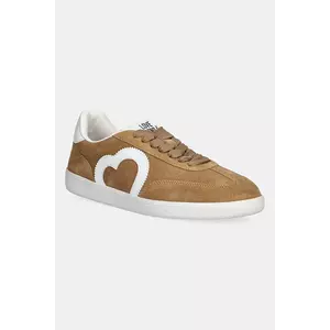 Love Moschino sneakers din piele întoarsă culoarea bej, JA15112G1NIG0104 imagine