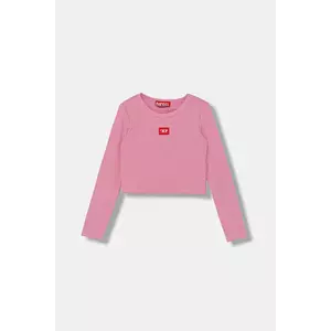 Diesel longsleeve copii TBALLETD T-SHIRT culoarea roz, J02452 imagine