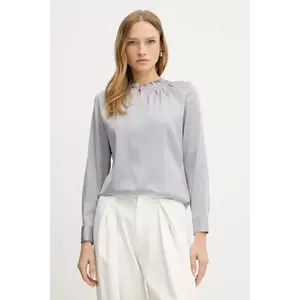 BOSS bluză de mătase culoarea violet, uni, 50548224 imagine