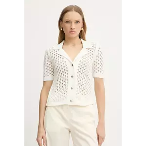 Morgan cardigan din bumbac culoarea bej, light, MLOU imagine