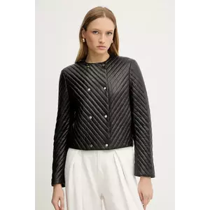 BOSS geacă de piele culoarea negru, de tranzitie, 50541919 imagine