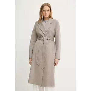 BOSS palton de lână culoarea maro, de tranzitie, desfacut, 50541513 imagine